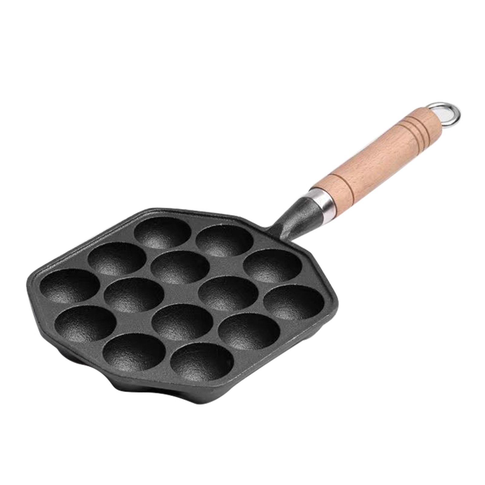 Takoyaki Pan Cast - パンケーキボールベーキングモールドトレイ たこ焼きグリルパン お手入れ簡単 鉄製 14穴 火傷防止