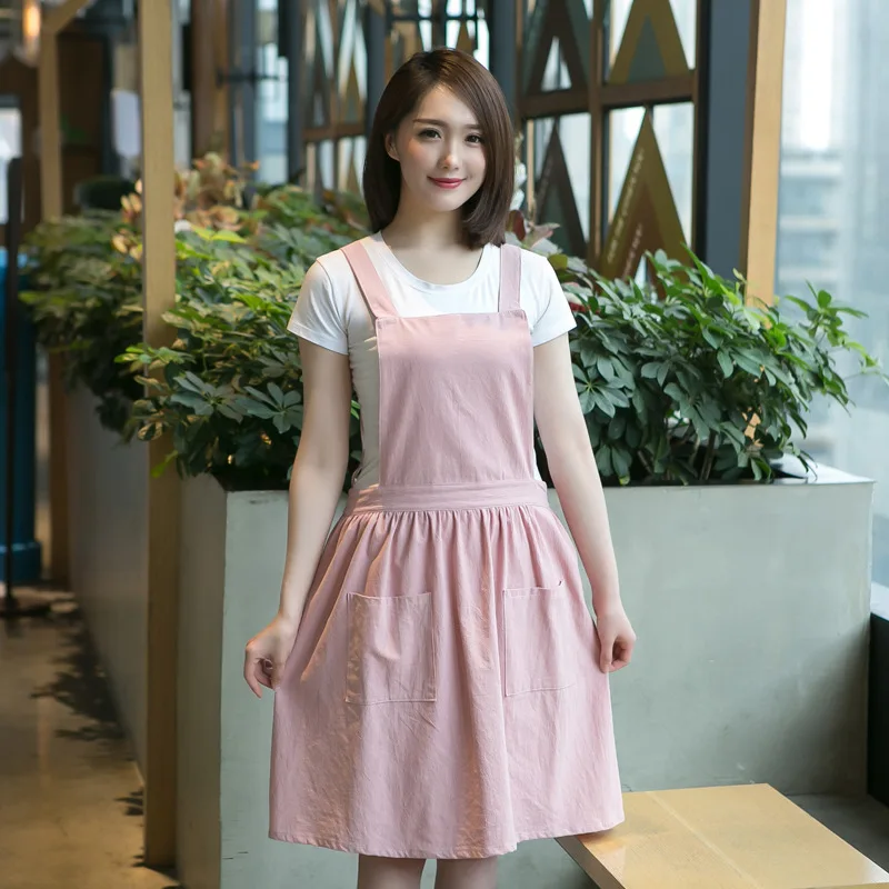 Home Cooking Restaurant - ファッションプリンセスエプロンキッチン調理単層ホームエプロンレディース作業服レストランカフェホームキッチンコットン韓国