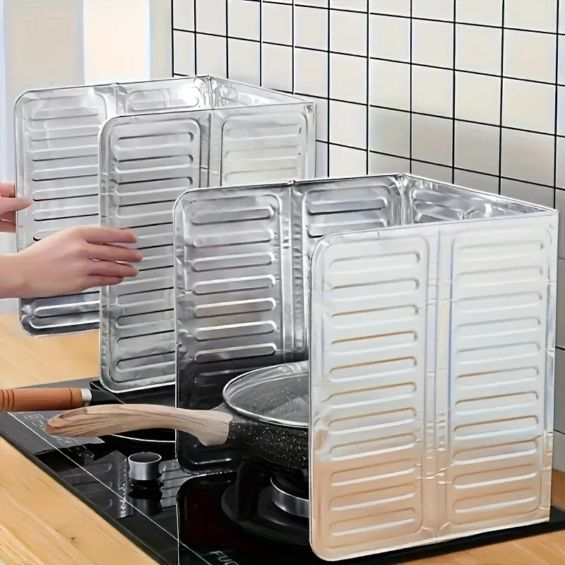 Home Cooking Gas Stove - キッチン炒め油バッフル家庭用コンロ油飛散防止バッフルガスコンロアルミ箔断熱ボード油バッフル
