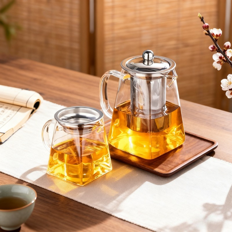 Home Cooking Appliances - ガラス製ティーポット、茶こし付きティーセット、ケトルメーカー、茶こし、水差し、茶器、キッチン、ダイニング、バー、家庭用ティーキット、ガラスティーポット、サモワール