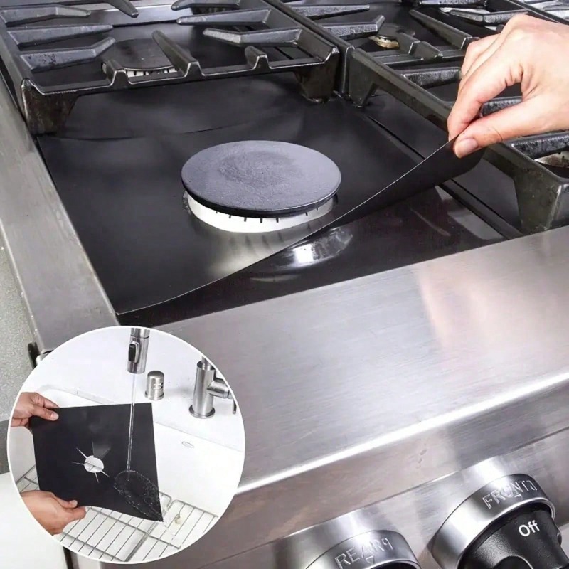 Home Cooking Gas Stove - 2/4/6/8 個ガスストーブプロテクタークッカーカバーライナークリーンマットパッドキッチンガスストーブコンロプロテクターキッチンアクセサリー調理器具