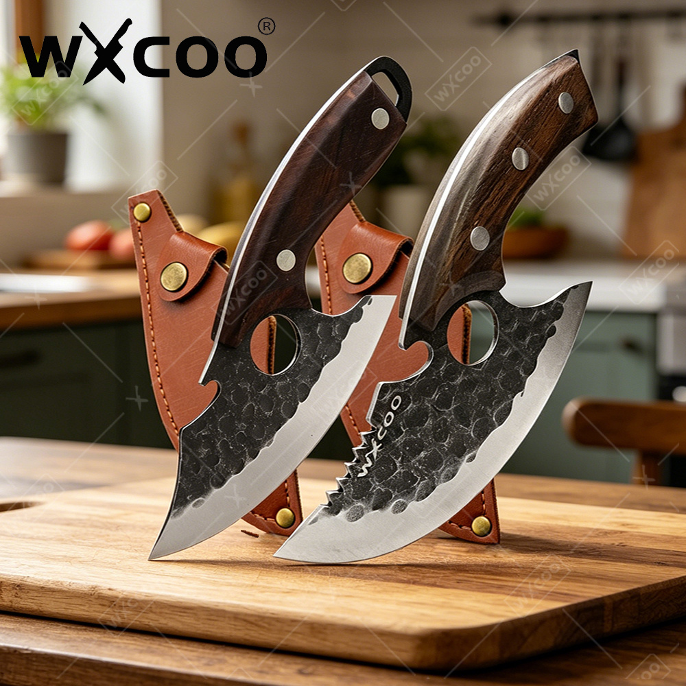 Home Cooking Help - WXCOO プロの肉切り包丁 耐久性のある鞘付き 手作り鍛造ナイフ 家庭用BBQ肉切り包丁 調理用キッチンツール