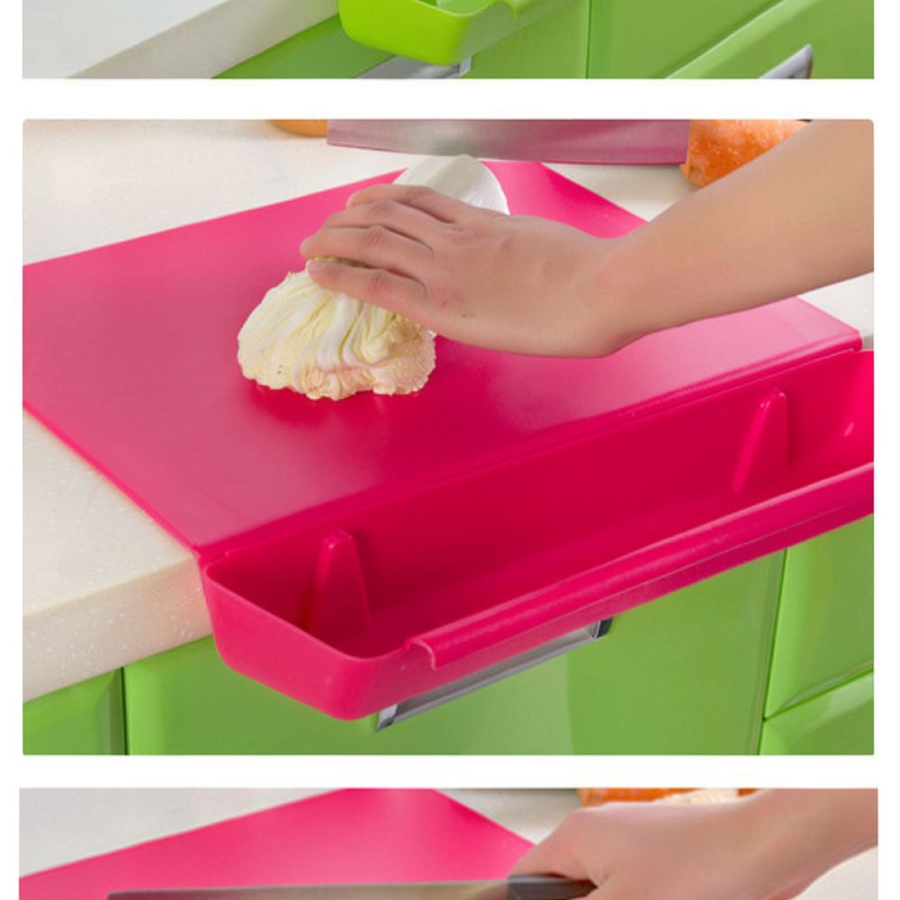 Home Cooking Set - 多機能キッチン用まな板セット。耐久性に優れたアクリル製で、取り外し可能な滑り止め加工の準備用トレイ付き。省スペース設計の便利な調理器具。