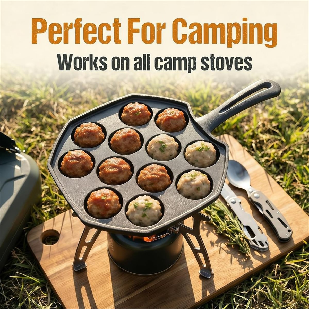 鋳鉄製たこ焼き器 12穴 エブレスキバーパンケーキパフパン  - Takoyaki Pan Cast のレビューと価格