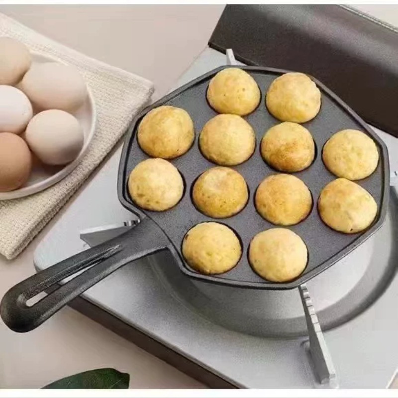 鋳鉄製ノンスティック卵焼き器（無塗装）、肉団子焼き用たこ焼き - Takoyaki Pan Cast のレビューと価格