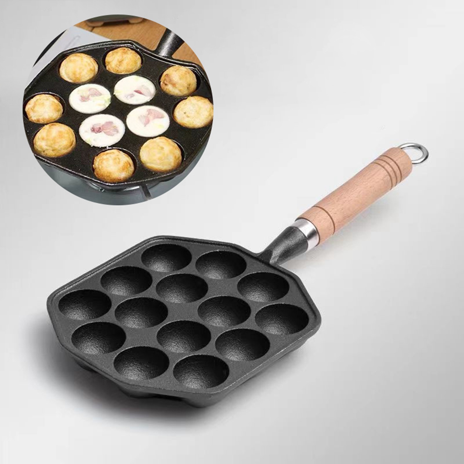 取り外し可能なハンドル付きの焦げ付き防止の鋳鉄鍋,タコ,肉用 - Takoyaki Pan Cast のレビューと価格