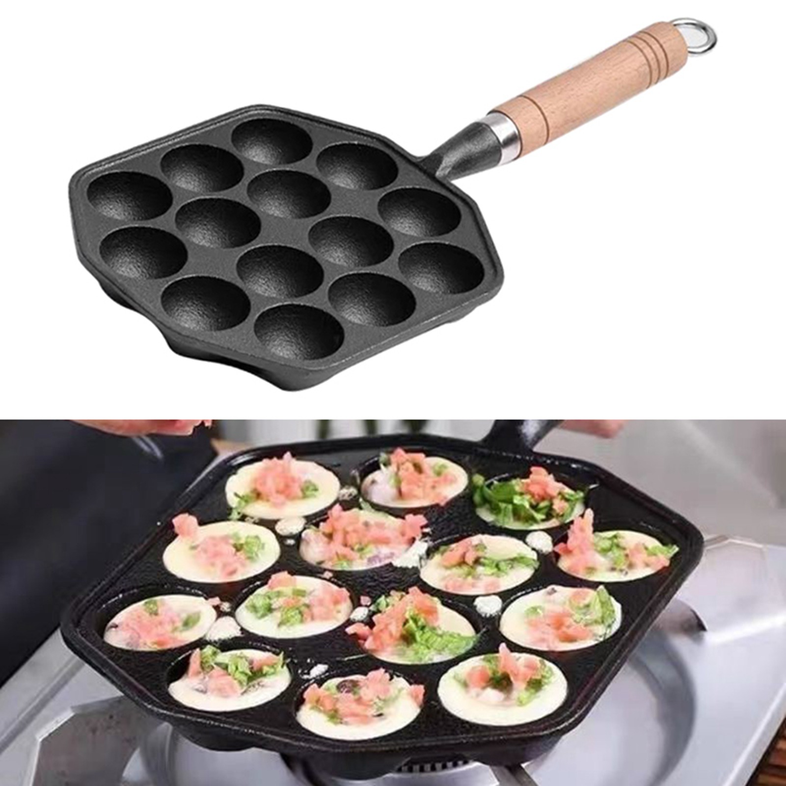 タコ焼き器 お手入れ簡単 取り外し可能なハンドル 火傷防止  - Takoyaki Pan Cast のレビューと価格
