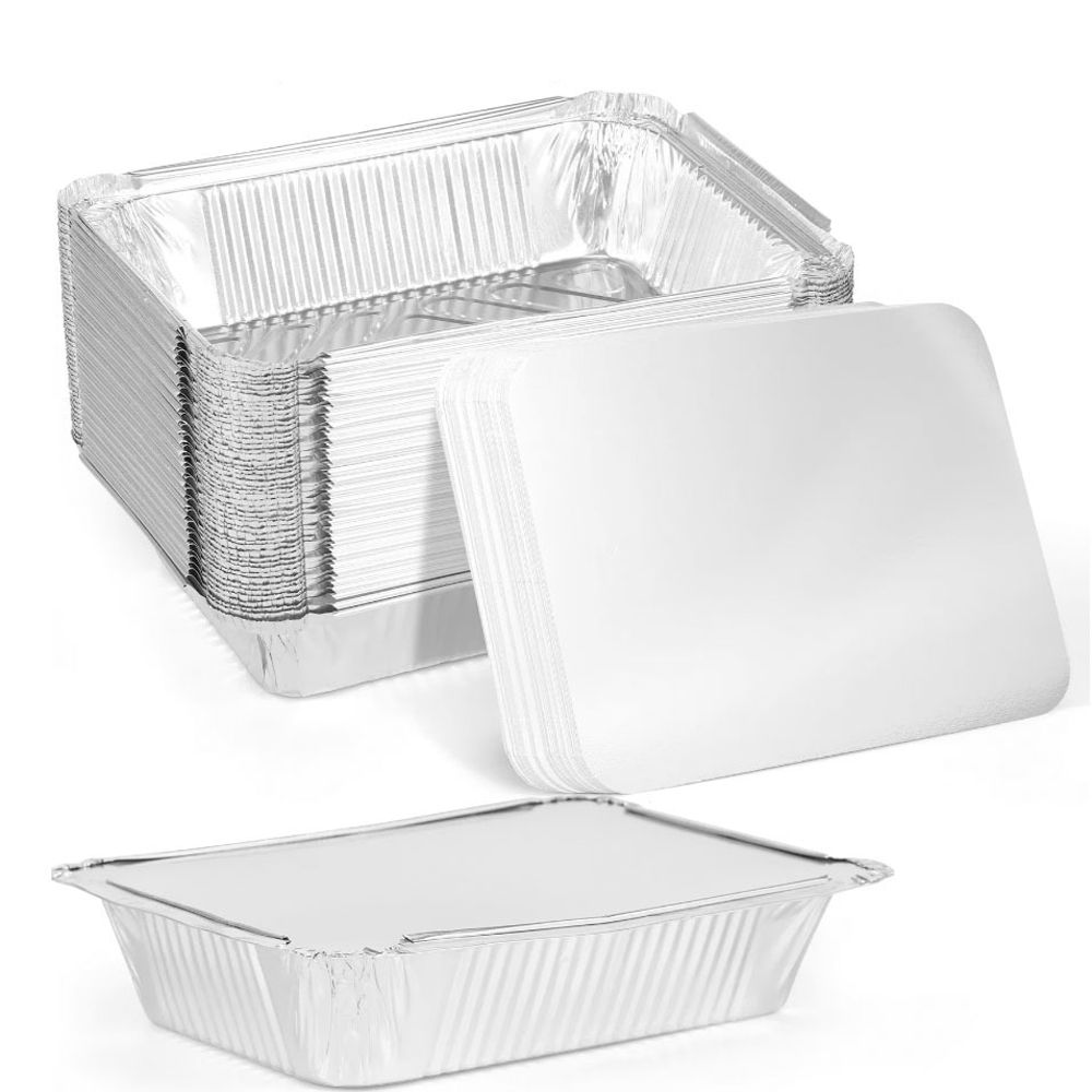 10 個新蓋付きアルミ箔トレイ正方形ノンスティック箔食品容器 - Home Cooking Help のレビューと価格