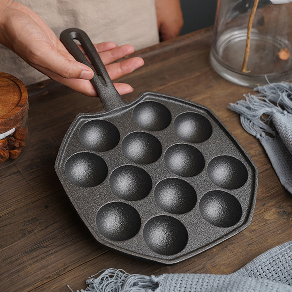 高級鋳鉄製たこ焼き器1個。焦げ付き防止加工が施されており、た - Takoyaki Pan Cast のレビューと価格