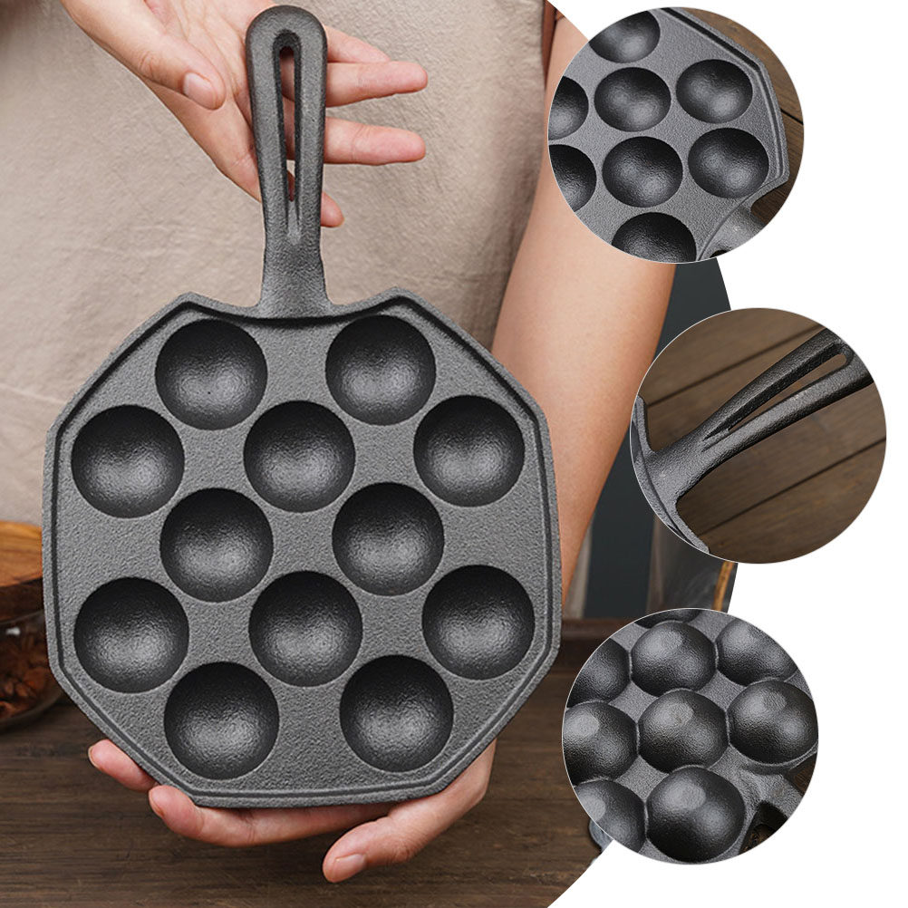 高級鋳鉄製たこ焼き器1個。焦げ付き防止加工が施されており、た - Takoyaki Pan Cast のレビューと価格