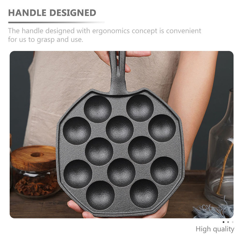 高級鋳鉄製たこ焼き器1個。焦げ付き防止加工が施されており、た - Takoyaki Pan Cast のレビューと価格