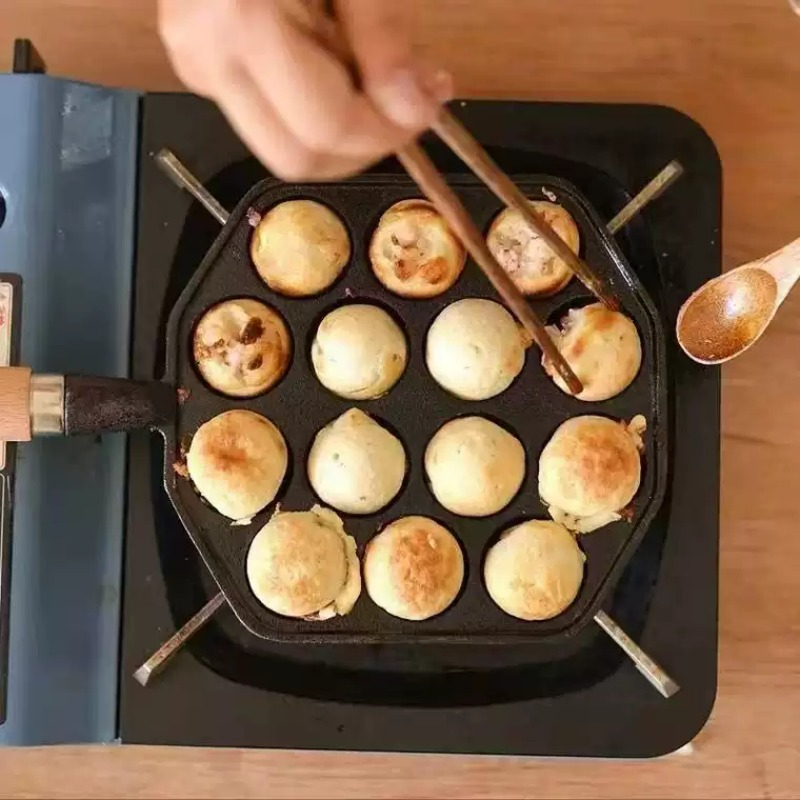 鋳鉄製ノンスティック卵焼き器（無塗装）、肉団子焼き用たこ焼き - Takoyaki Pan Cast のレビューと価格