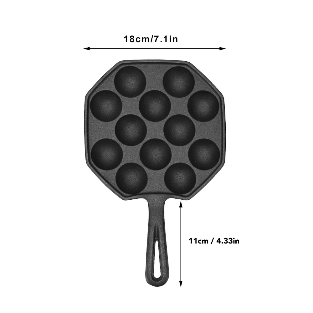 鋳鉄製卵焼きフライパン ノンスティック 均一な熱分布 タコ焼 - Takoyaki Pan Cast のレビューと価格