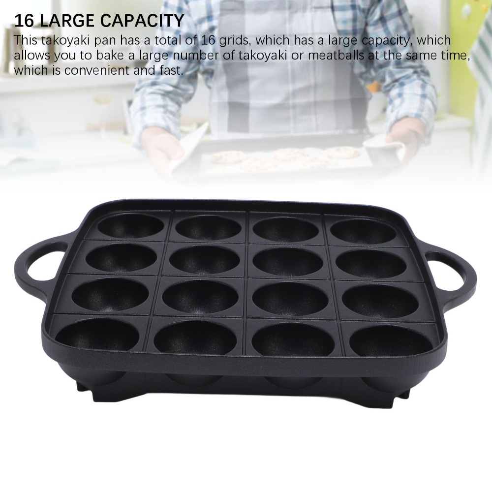 耐久性のある黒色のたこ焼き器、ノンスティック加工の鋳造アルミ - Takoyaki Pan Cast のレビューと価格