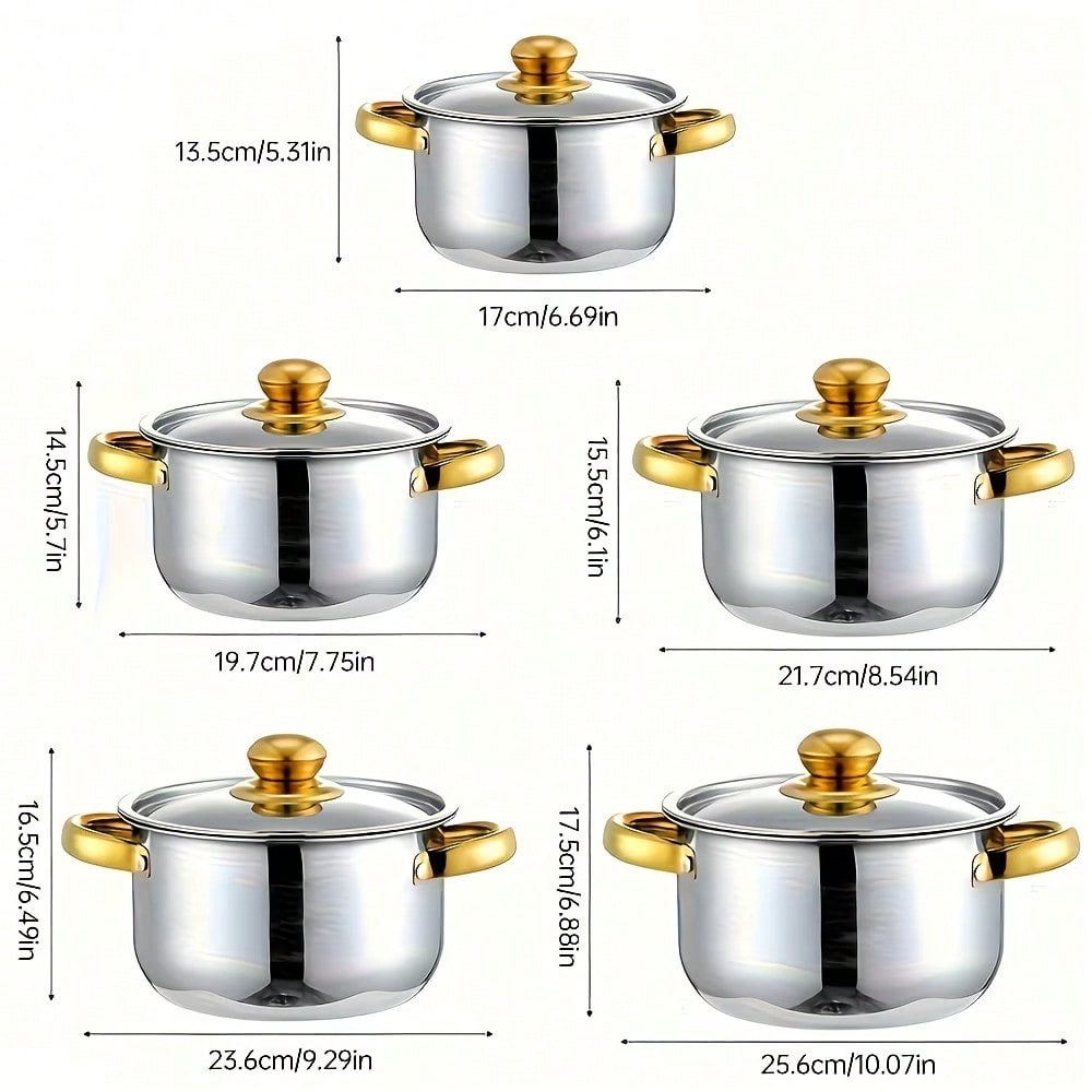ステンレス製鍋セット モダンラグジュアリー調理器具 ストック - Home Cooking Set のレビューと価格