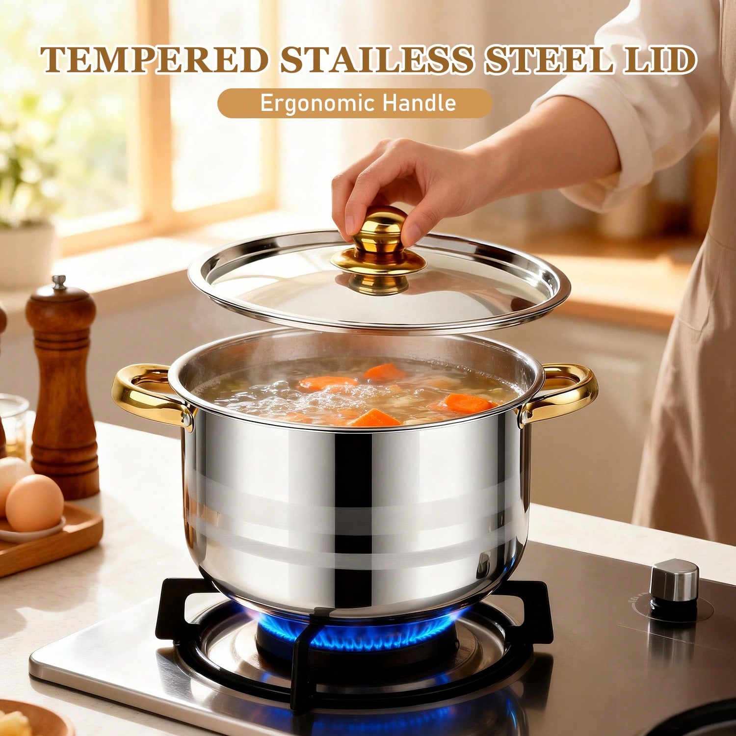 ステンレス製鍋セット モダンラグジュアリー調理器具 ストック - Home Cooking Set のレビューと価格