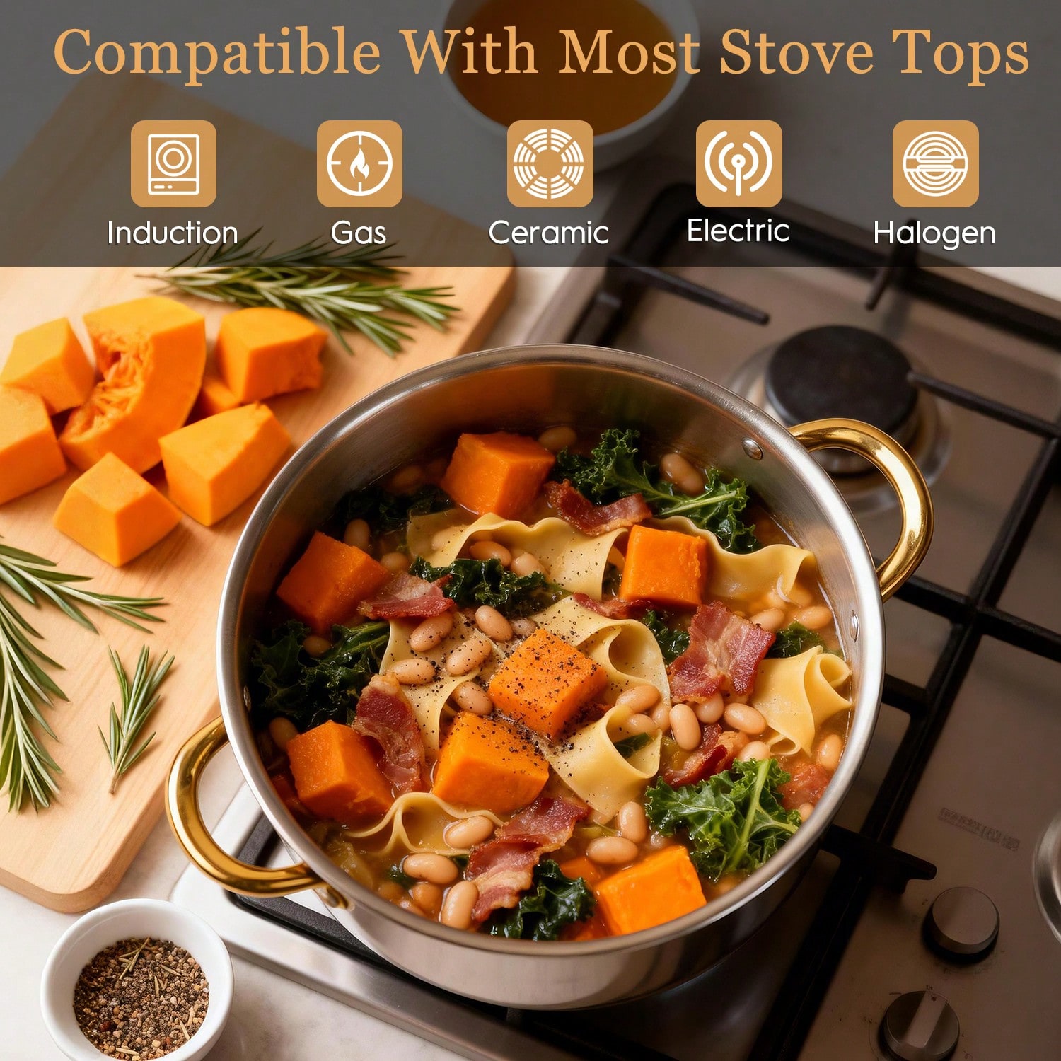 ステンレス製鍋セット モダンラグジュアリー調理器具 ストック - Home Cooking Set のレビューと価格