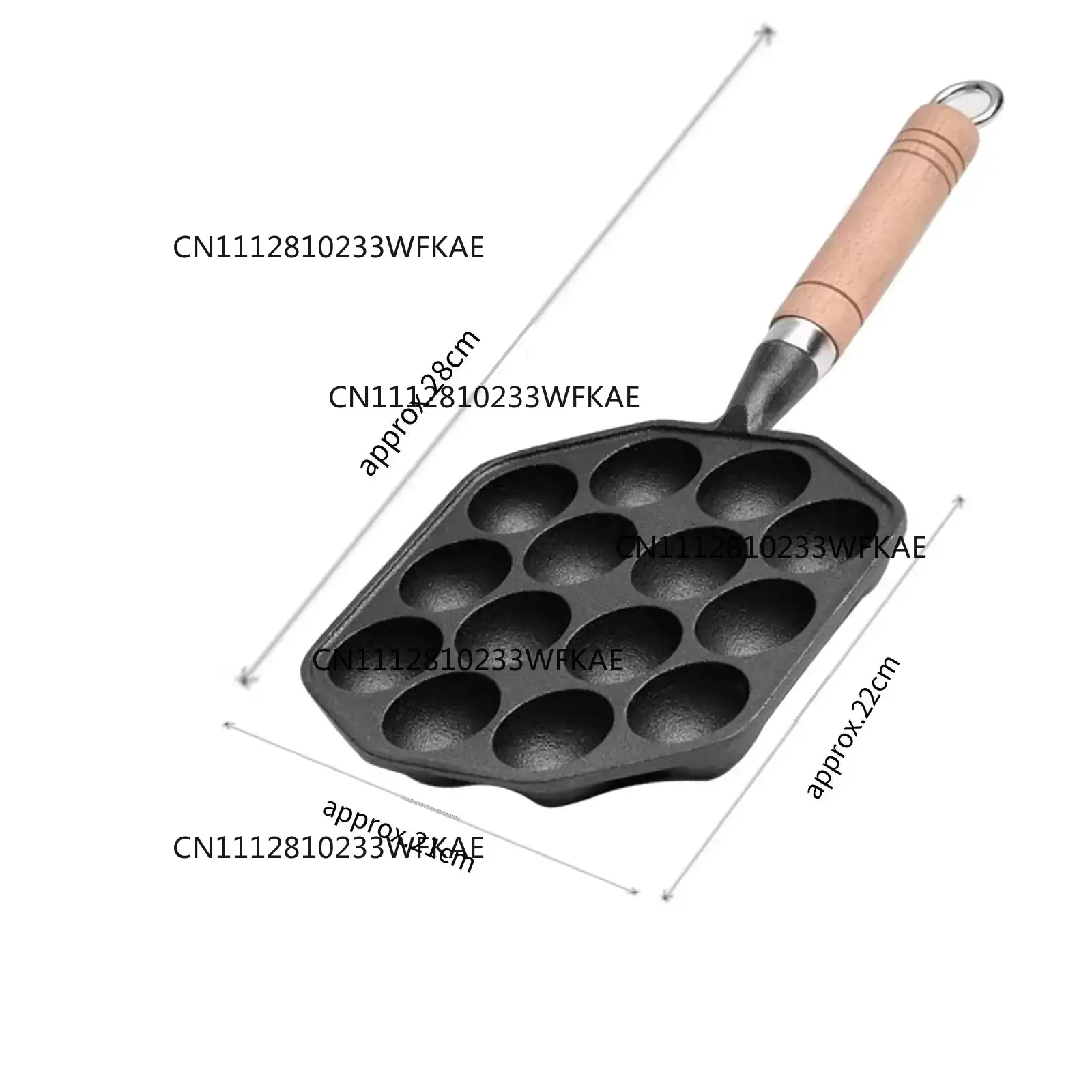 14穴のたこ焼き器、焦げ付き防止加工、鋳鉄製、取り外し可能な - Takoyaki Pan Cast のレビューと価格