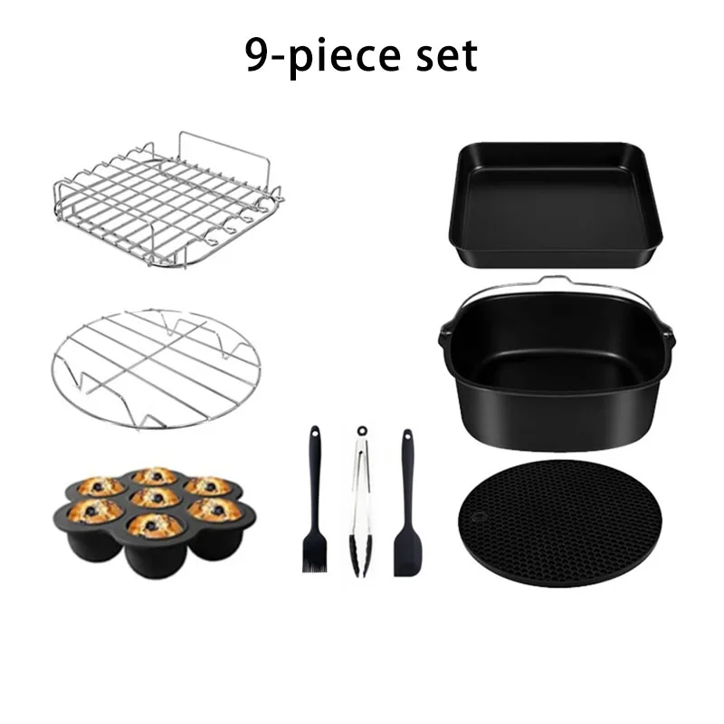 6 個 9 個エアフライヤーアクセサリーセット 8 インチ  - Home Cooking Set のレビューと価格