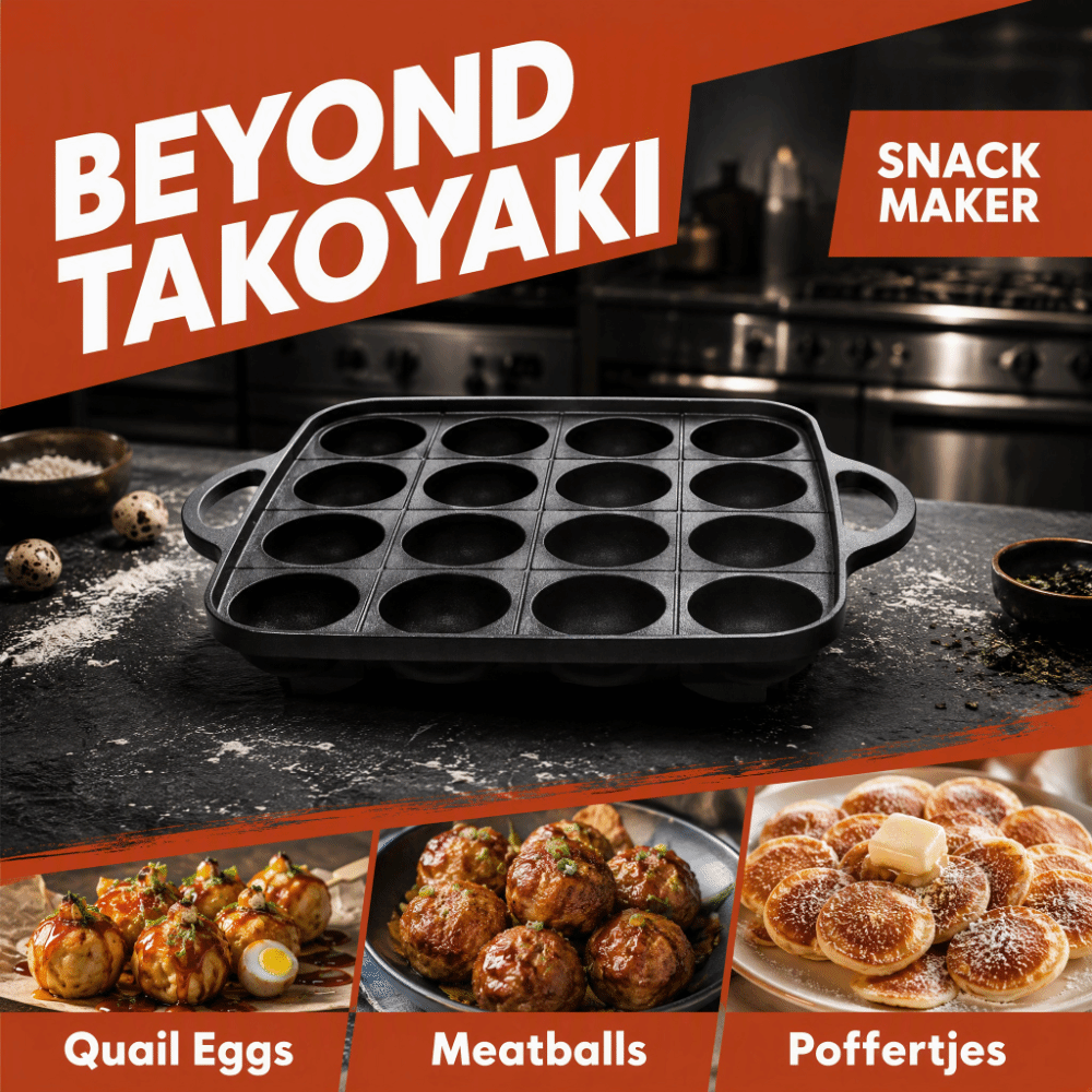 新しい黒色のたこ焼き鍋、鋳造アルミニウム製ノンスティックたこ - Takoyaki Pan Cast のレビューと価格