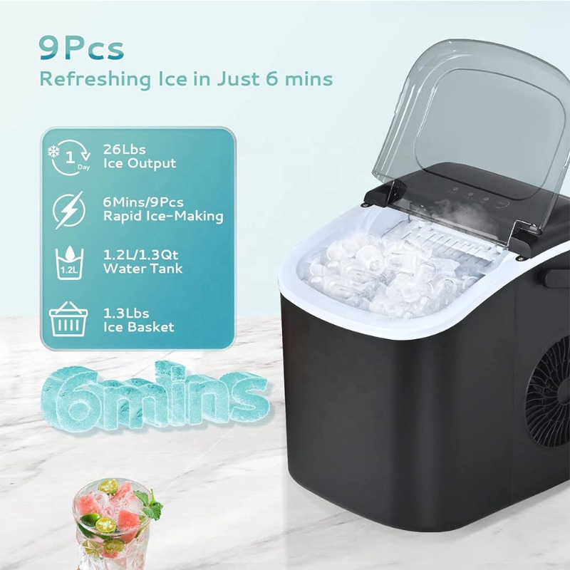 持ち運び可能なカウンタートップ型製氷機。取っ手付きで、家庭、 - Home Cooking Appliances のレビューと価格