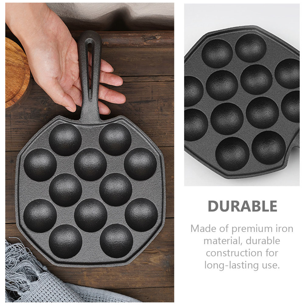 1個入り、頑丈な鋳鉄製たこ焼き器。焦げ付き防止加工、平らな底 - Takoyaki Pan Cast のレビューと価格