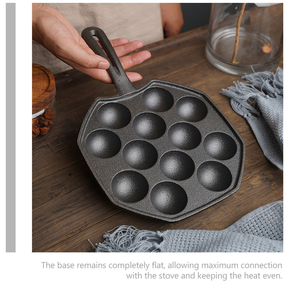 1個入り、頑丈な鋳鉄製たこ焼き器。焦げ付き防止加工、平らな底 - Takoyaki Pan Cast のレビューと価格