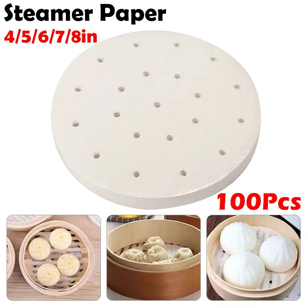 100 個蒸し紙蒸しパンペストリーノンスティック紙点心パンベ - Home Cooking Help のレビューと価格